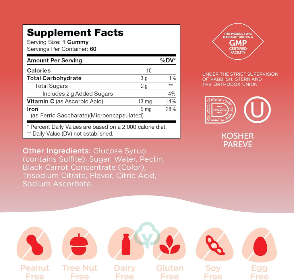Chapter One Iron Gummies with Vitamin C 60 Count