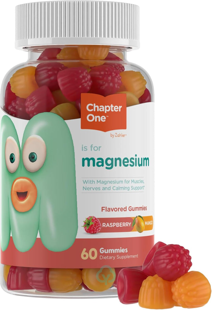 Chapter One Magnesium Gummies for Kids Raspberry and Mango Flavored 60 Count