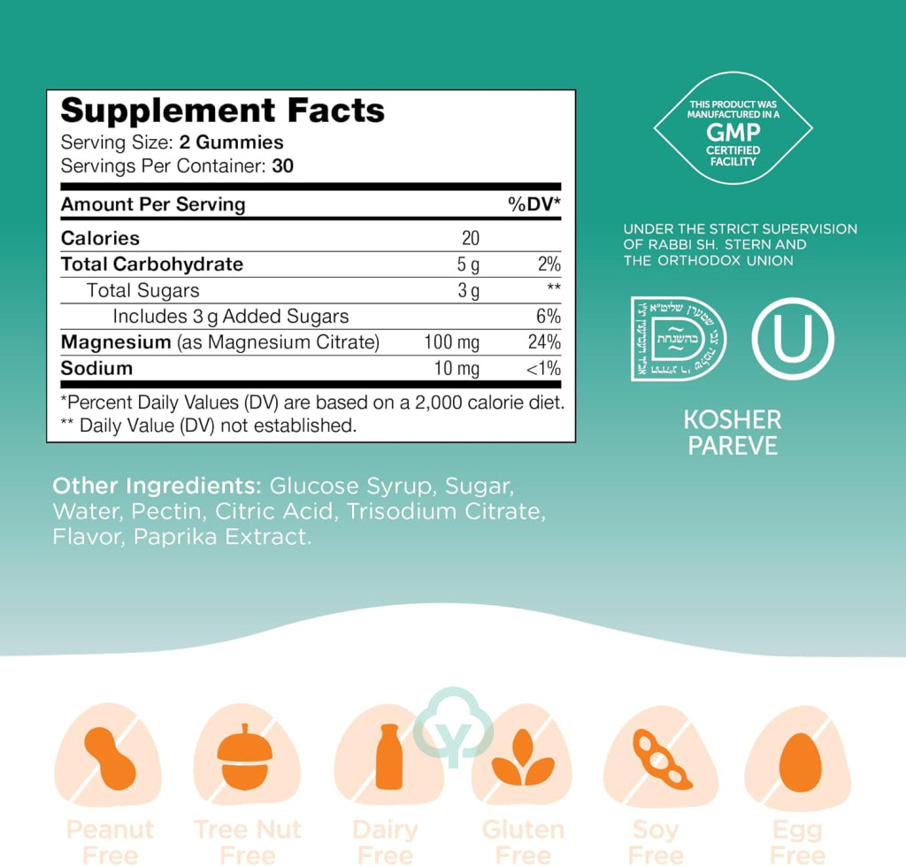 Chapter One Magnesium Gummies Peach 60 Count
