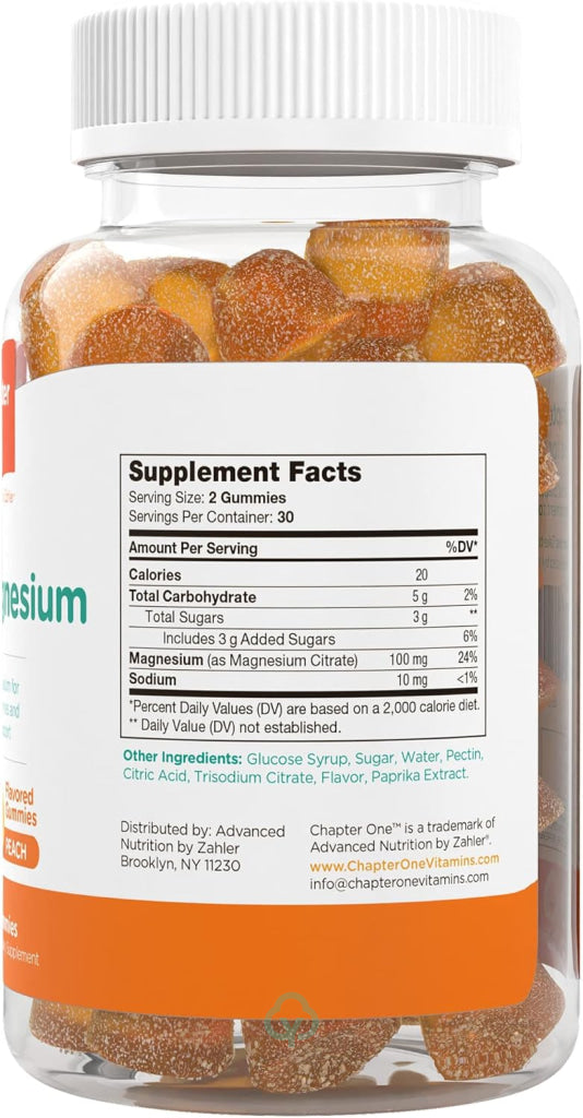 Chapter One Magnesium Gummies Peach 60 Count