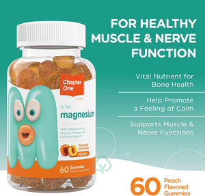 Chapter One Magnesium Gummies Peach 60 Count
