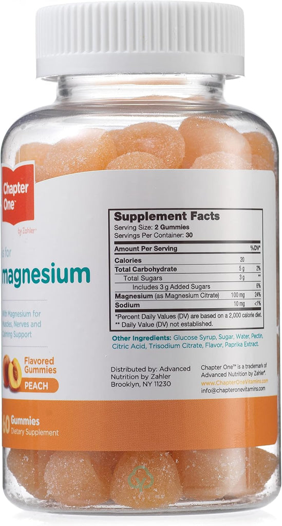 Chapter One Magnesium Gummies Peach 60 Count