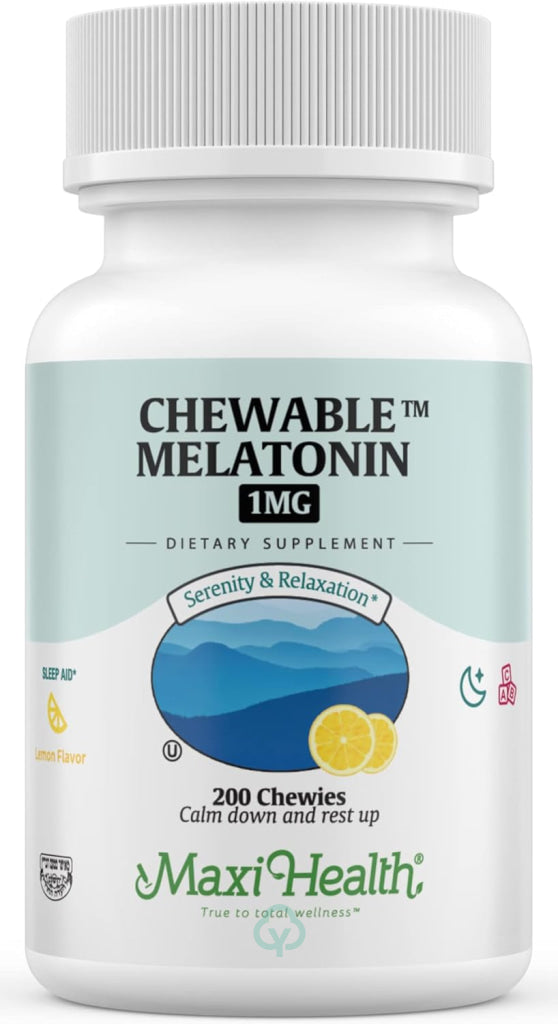 Chewable Melatonin Kosher Lemon Flavor 200 Chewies Sleep Aid