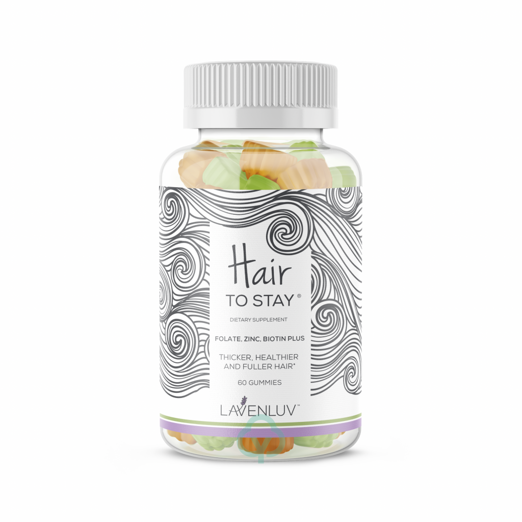 Hair To Stay By Lavenluv- Folate Zinc Biotin Plus Vitamin Gummies Loss