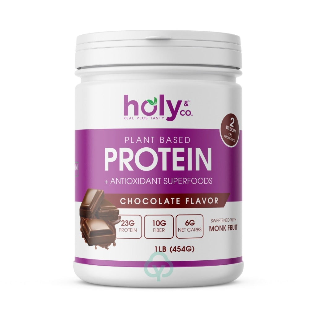 Holy And Co. Plant Based Protein Bcaa Amino Acid Powder Chocolate Vegan 1 Lb (16 Oz)