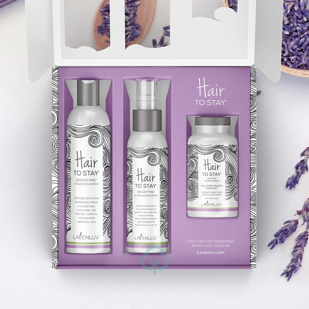 Lavenluv Hair To Stay Care Set - 3 Piece Kit Loss Shampoo