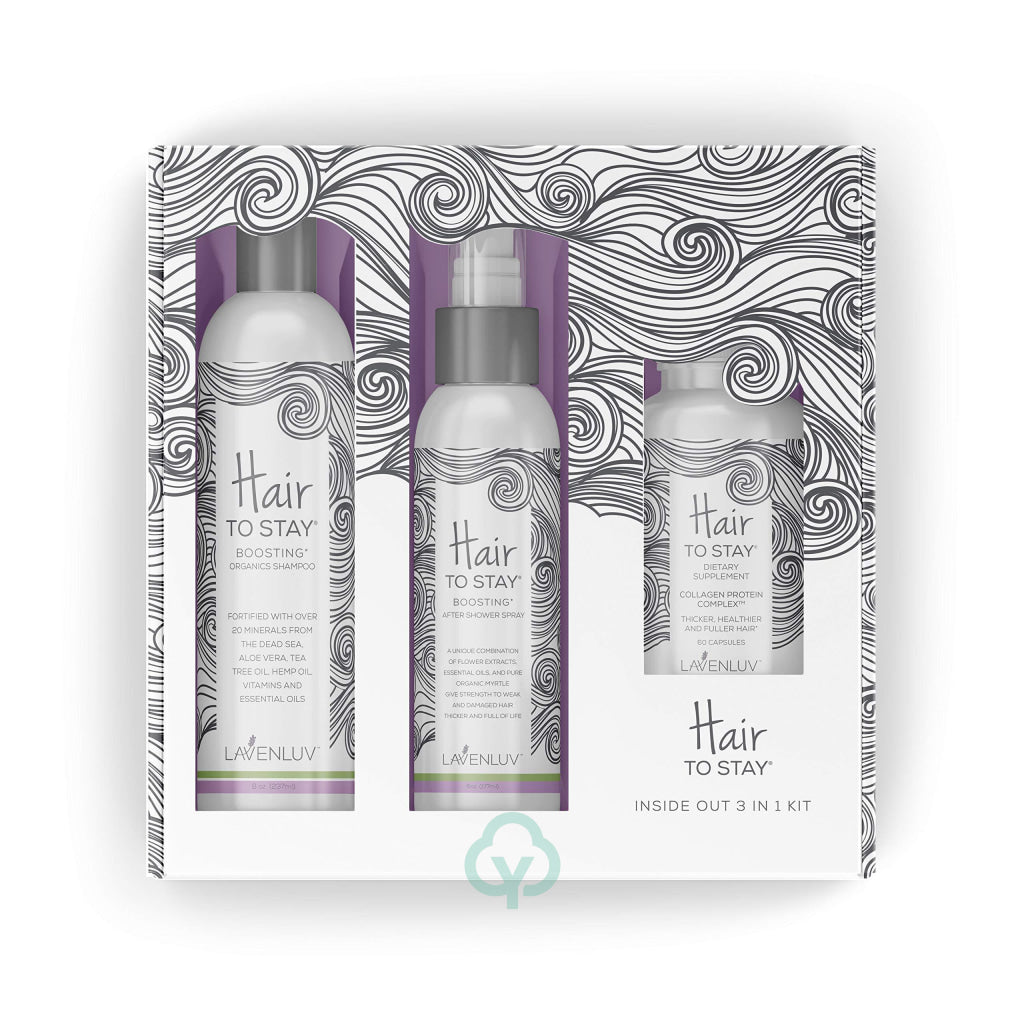 Lavenluv Hair To Stay Care Set - 3 Piece Kit Loss Shampoo