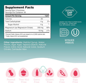 Magnesium Gummies Raspberry Flavor Sugar Free 60 Count