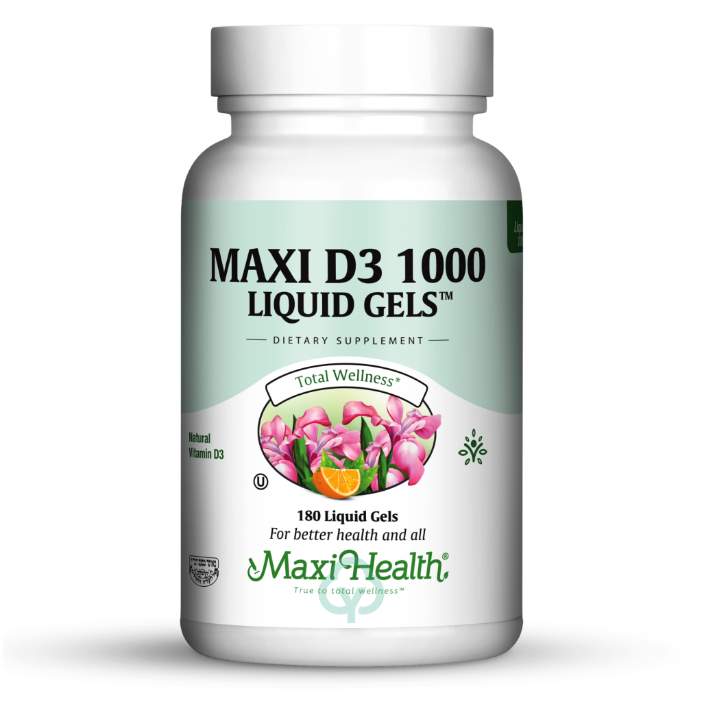 Maxi Health D3 Liquid Gels 1000 Iu 180 Total Wellness