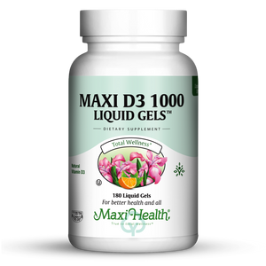 Maxi Health D3 Liquid Gels 1000 Iu 180 Total Wellness