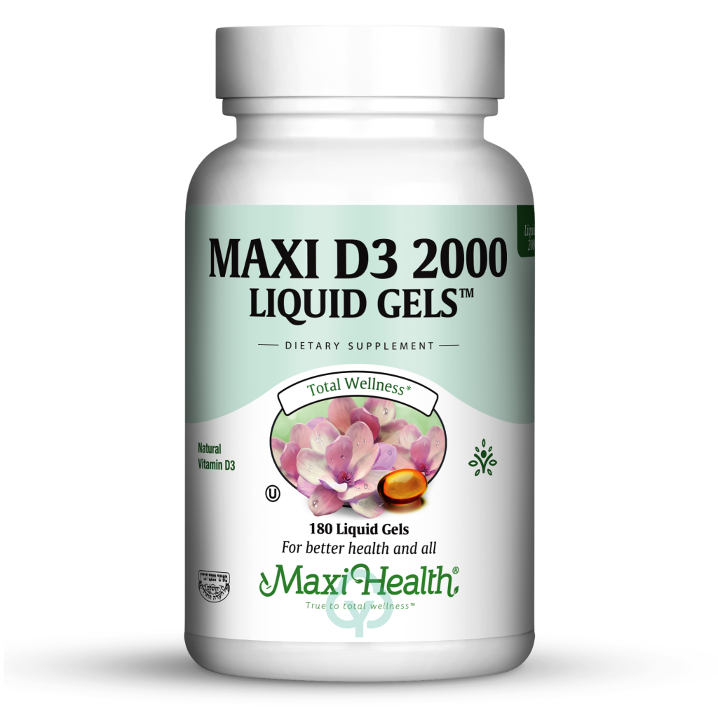 Maxi Health D3 Liquid Gels 2000 Iu 180 Total Wellness