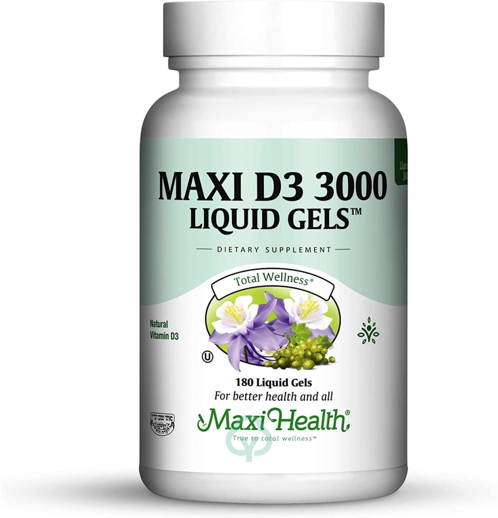 Maxi Health D3 Liquid Gels 3000 Iu 180 Total Wellness