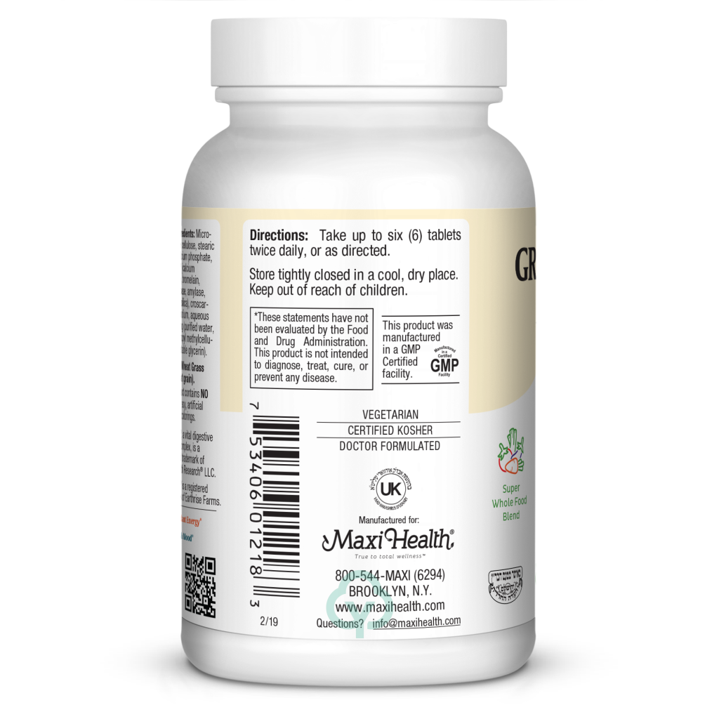 Maxi Health Green Vitality 180 Tabs Abundant Energy