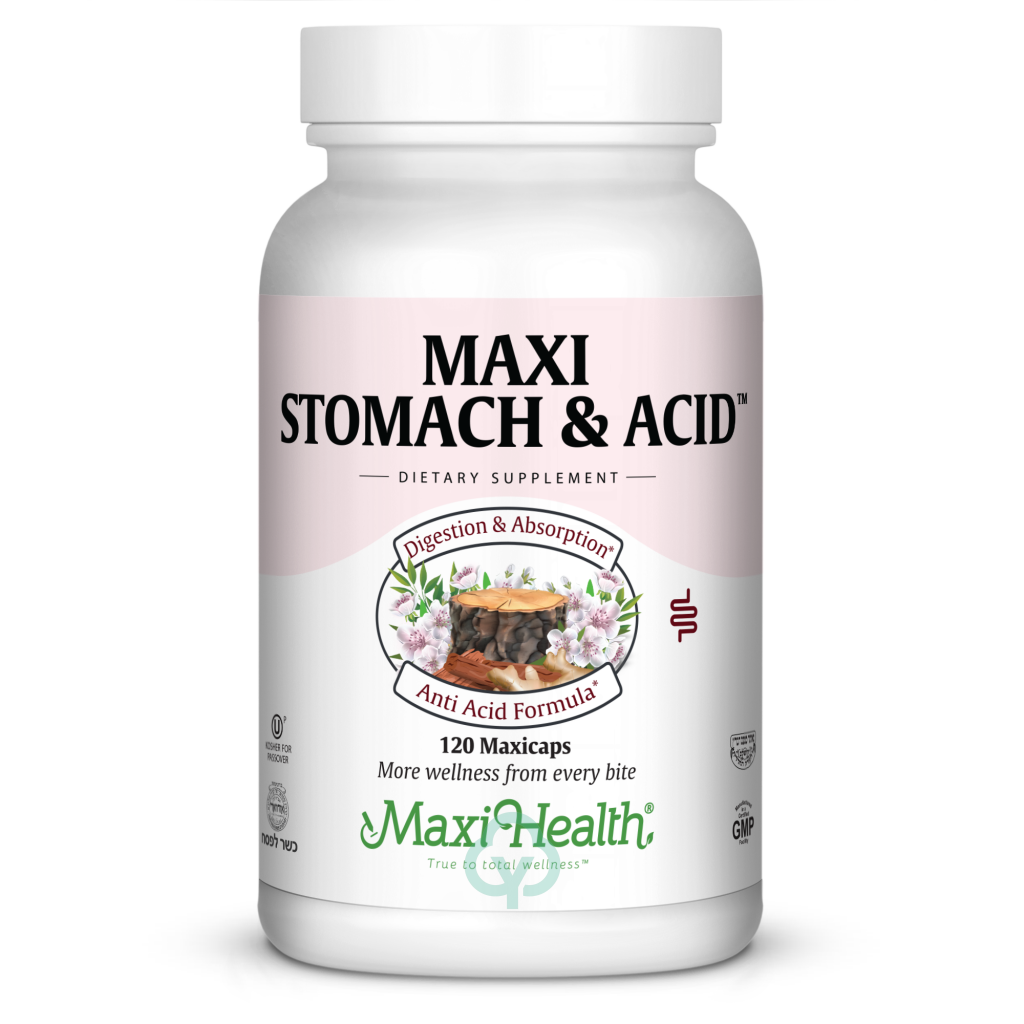 Maxi Health Stomach & Acid 120 Caps (Kosher For Passover) Digestion Absorption