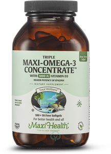 Maxi Health Triple Omega 3 1000 D3 190 Gels Total Wellness