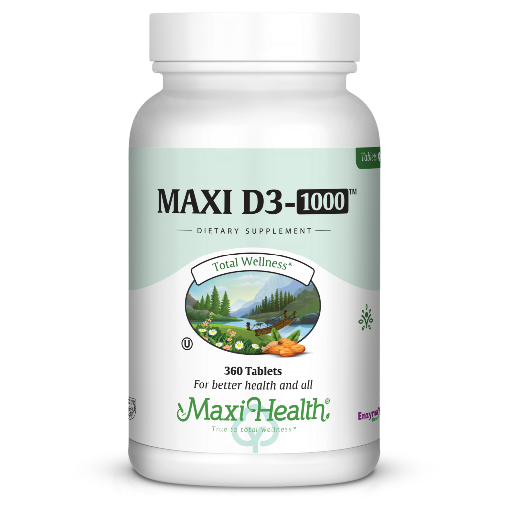 Maxi Health Vitamin D3 1000 Iu Tablets 360 Tabs Total Wellness