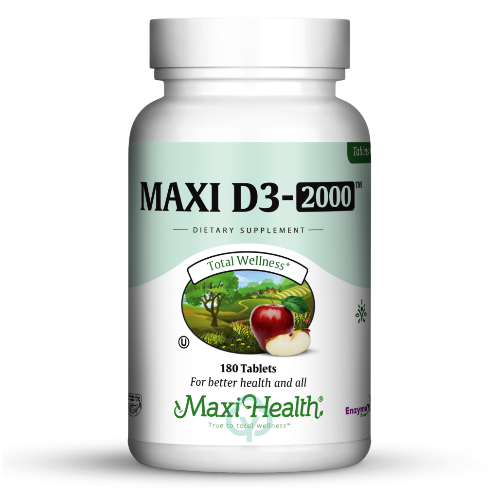 Maxi Health Vitamin D3 2000 Iu Tablets 180 Tabs Total Wellness