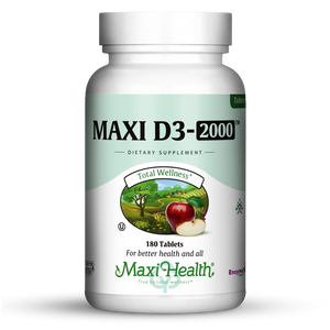 Maxi Health Vitamin D3 2000 Iu Tablets 180 Tabs Total Wellness