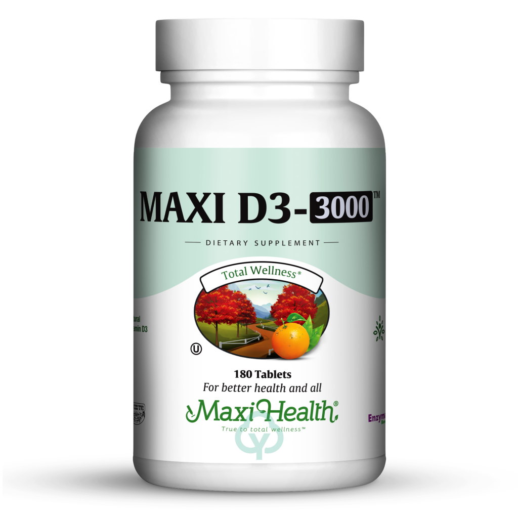 Maxi Health Vitamin D3 3000 Iu Tablets 180 Tabs Total Wellness