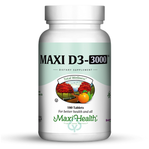 Maxi Health Vitamin D3 3000 Iu Tablets 180 Tabs Total Wellness