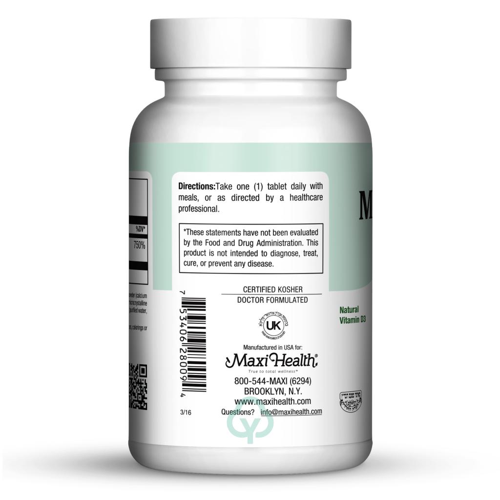 Maxi Health Vitamin D3 3000 Iu Tablets Total Wellness