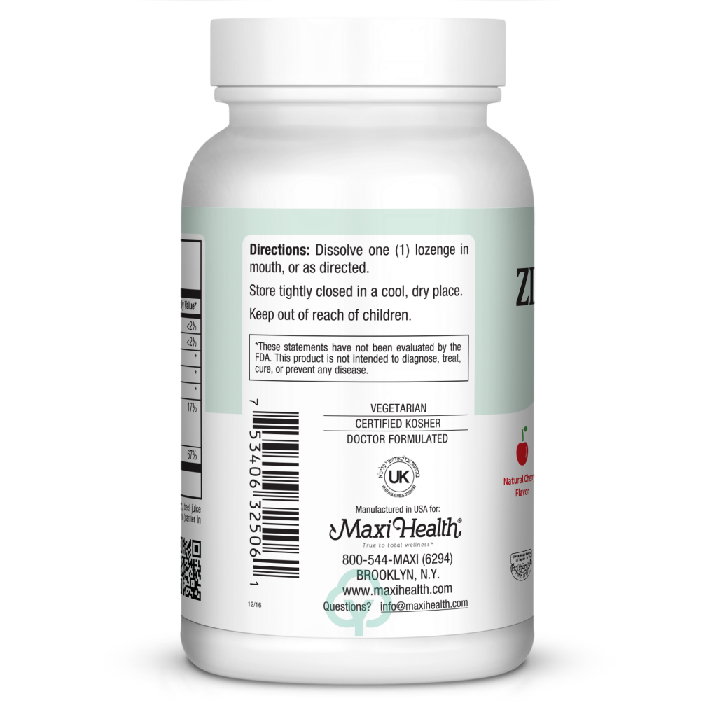 Maxi Health Zinc Lozenges 60 Loz Total Wellness