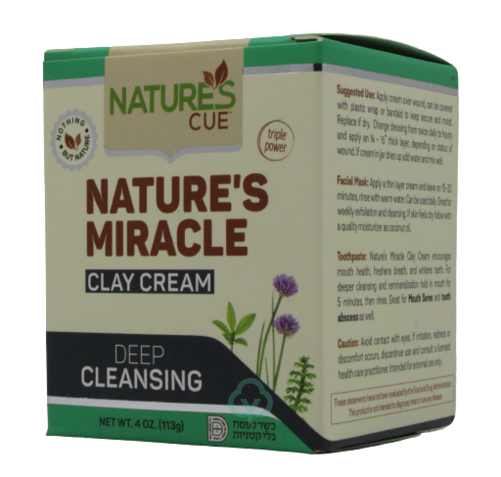 Natures Cure Miracle Clay Cream 4 Oz. Skin Support