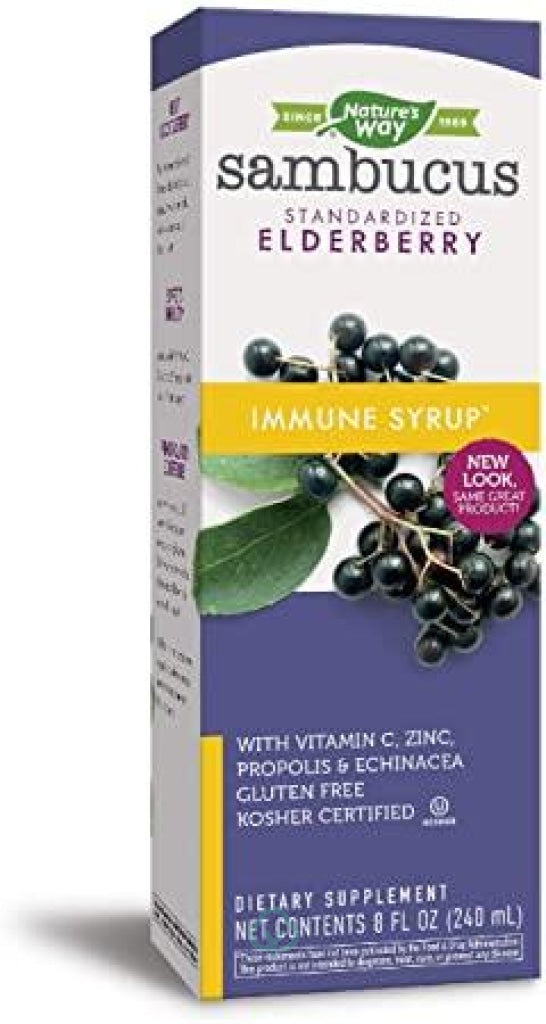 Natures Way Sambucus Immune Elderberry Syrup 8Oz Elderbery