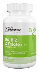 Nutri Supreme B6 B12 & Folate (5 Mthf) 60 Veg Capsules Women’s Health