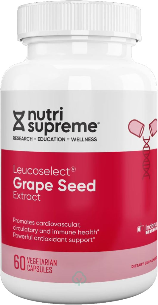 Nutri Supreme Grapeseed Extract Leucoselect 60 Veg Capsules Heart