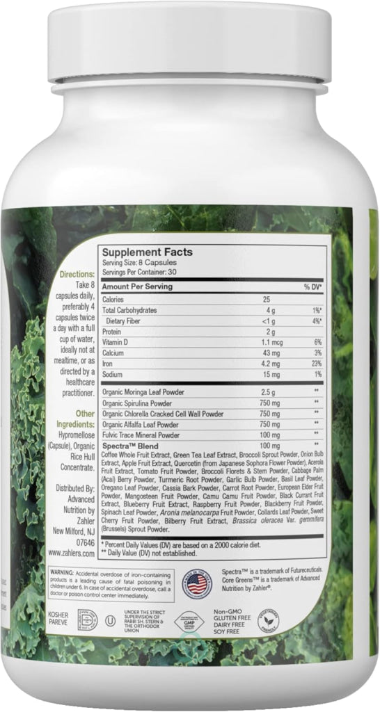 Zahler Core Greens 240 Capsules
