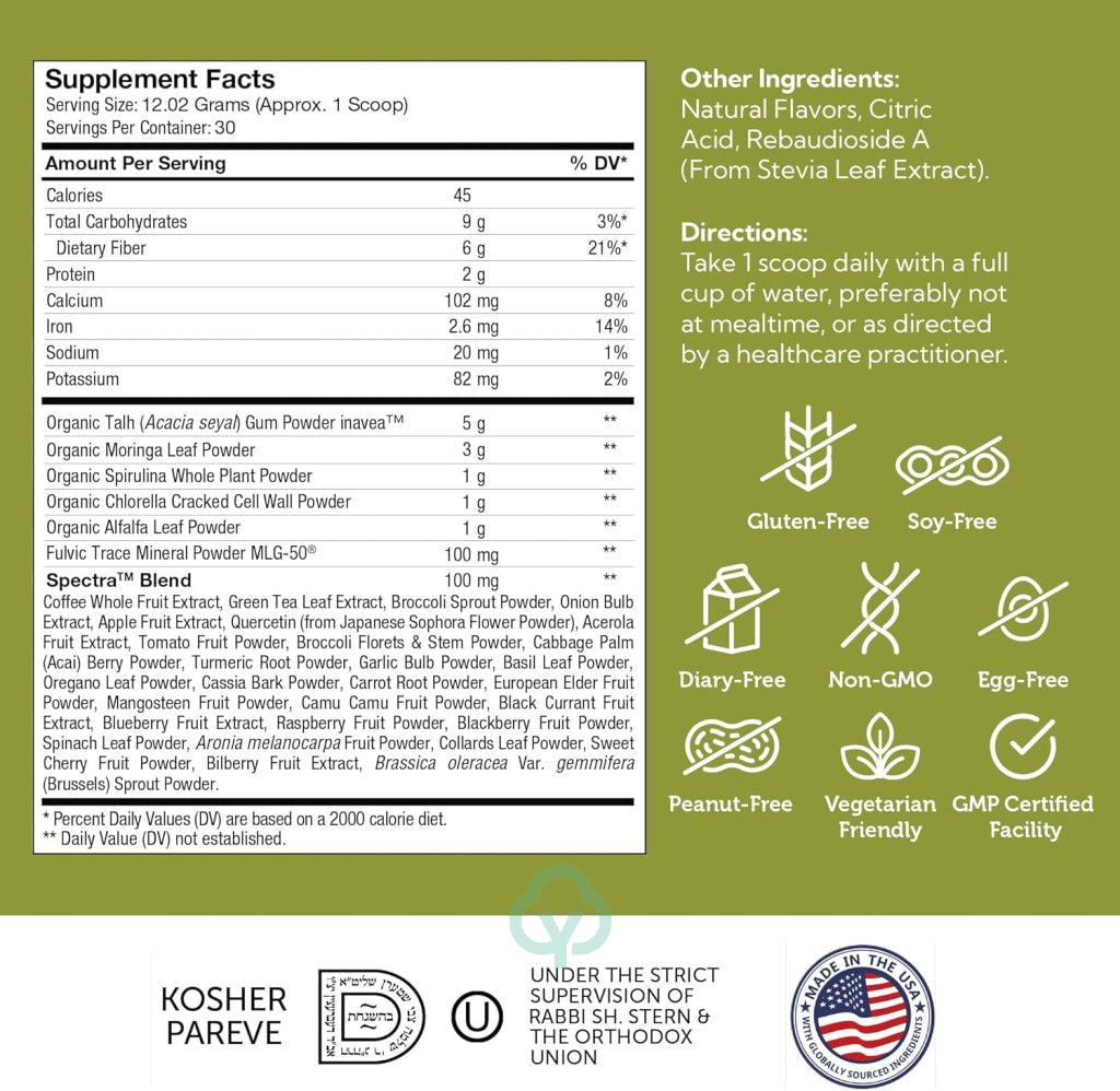 Zahler Core Greens Citrus Powder 12.2 oz