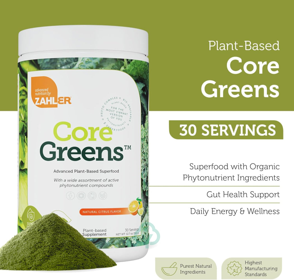 Zahler Core Greens Citrus Powder 12.2 oz