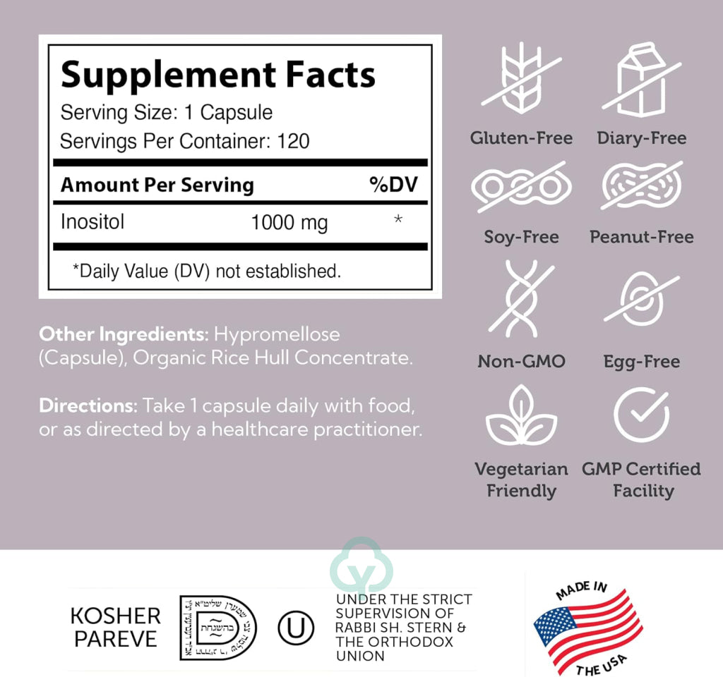 Zahler Inositol Supplement 120 Capsules