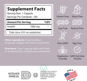 Zahler Inositol Supplement 120 Capsules