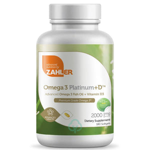 Zahler Omega 3 Platinum+D 180 Softgels Total Wellness