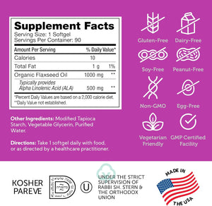 Zahler Organic Flaxseed Oil - 90 Softgels
