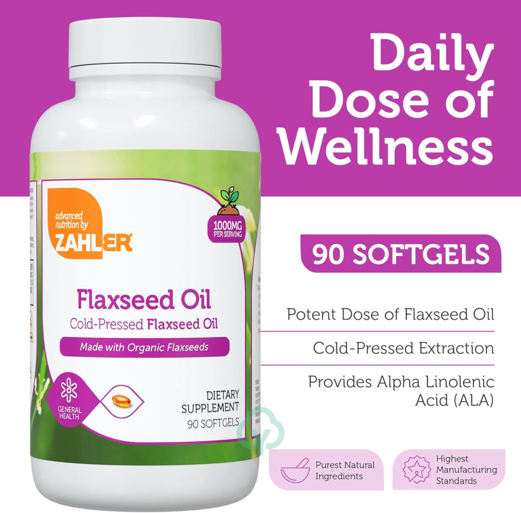 Zahler Organic Flaxseed Oil - 90 Softgels