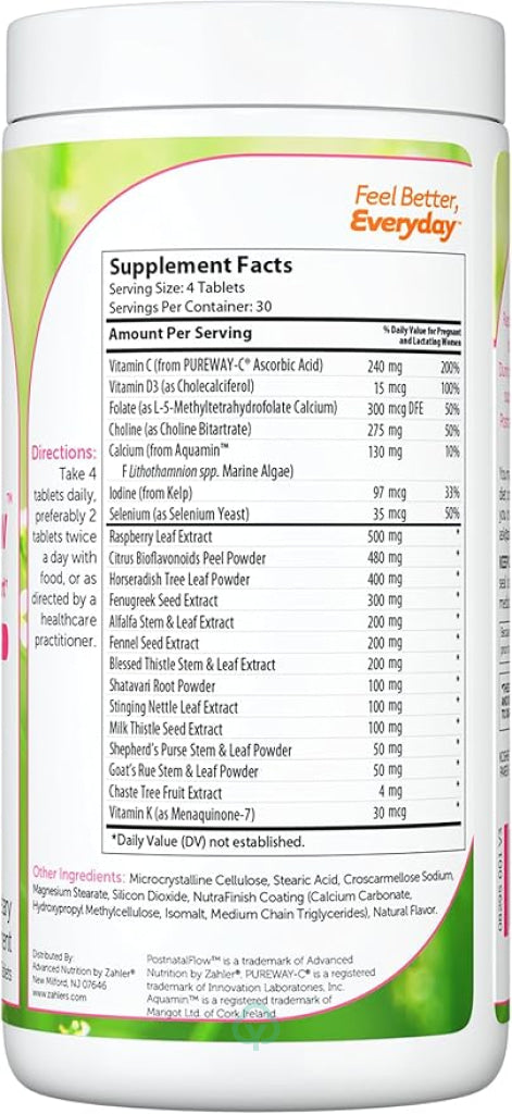 Zahler PostnatalFlow 120 Tablets