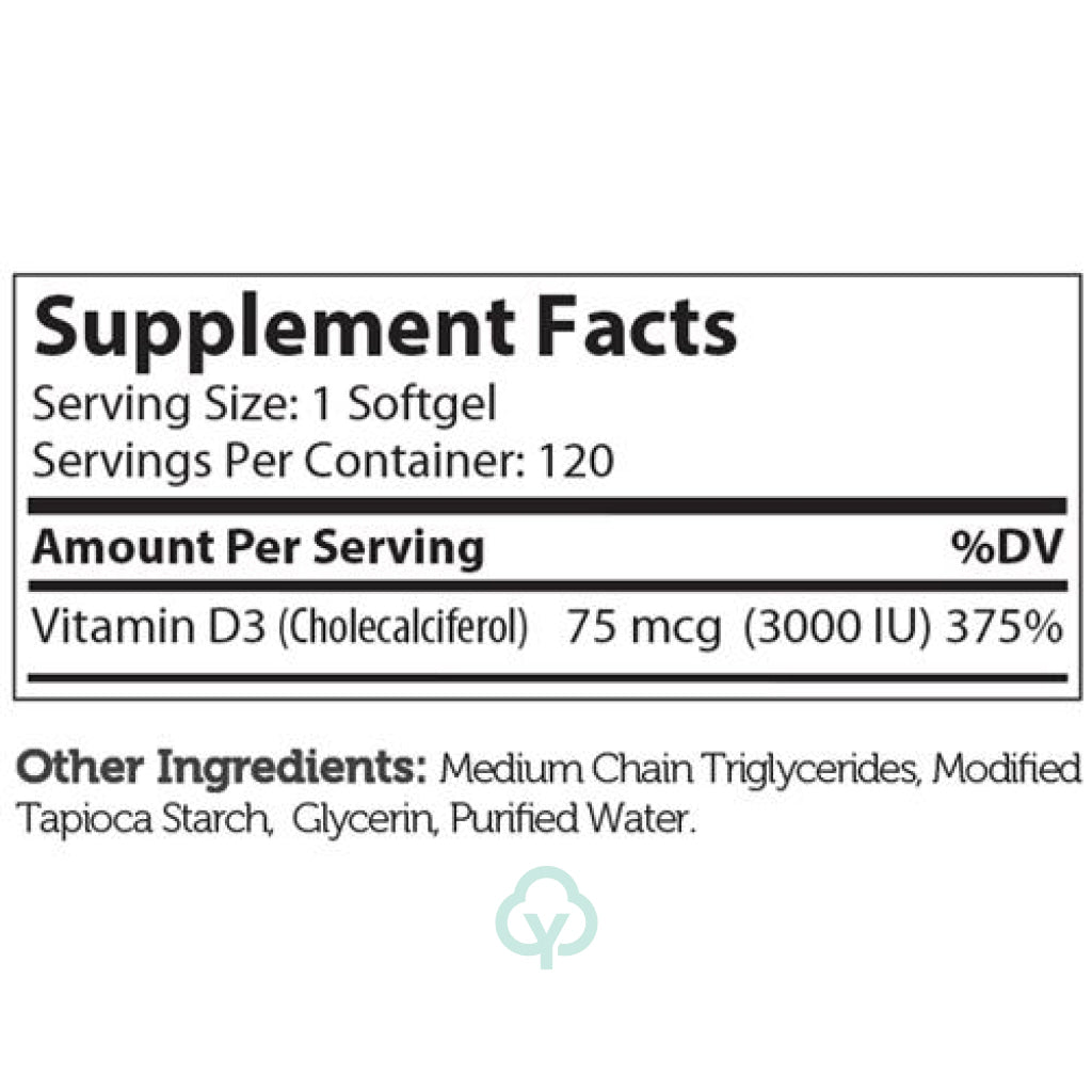 Zahler Vitamin D3 3000 Iu General Health