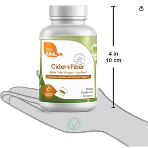 Zahlers Kosher Cider + Fiber - Apple Cider Vinegar & Sunfiber 60 Capsules