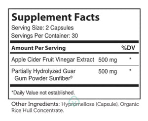 Zahlers Kosher Cider + Fiber - Apple Cider Vinegar & Sunfiber 60 Capsules