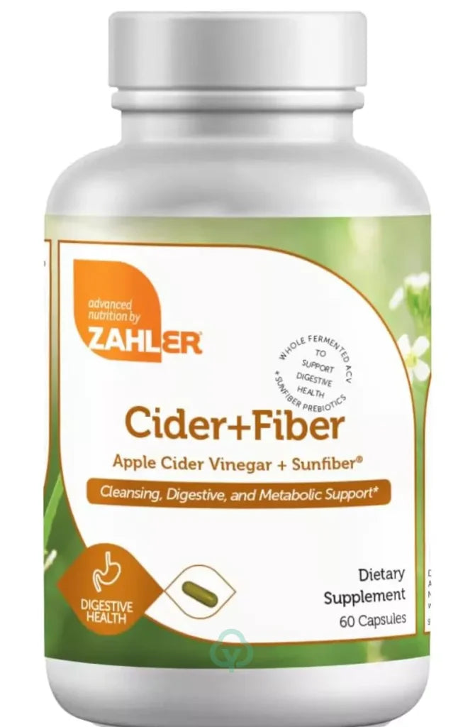 Zahlers Kosher Cider + Fiber - Apple Cider Vinegar & Sunfiber 60 Capsules