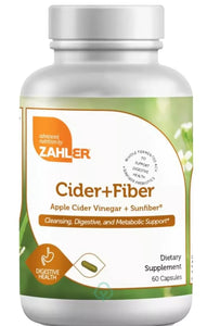 Zahlers Kosher Cider + Fiber - Apple Cider Vinegar & Sunfiber 60 Capsules
