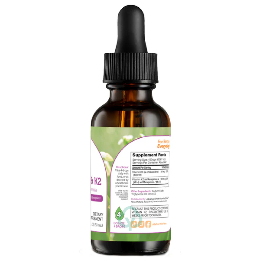 Zahlers Kosher Vitamin D3 & K2 1 fl oz