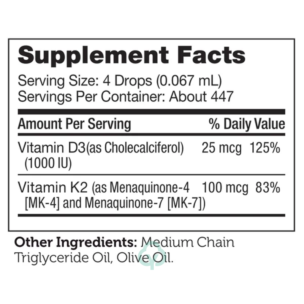 Zahlers Kosher Vitamin D3 & K2 1 fl oz