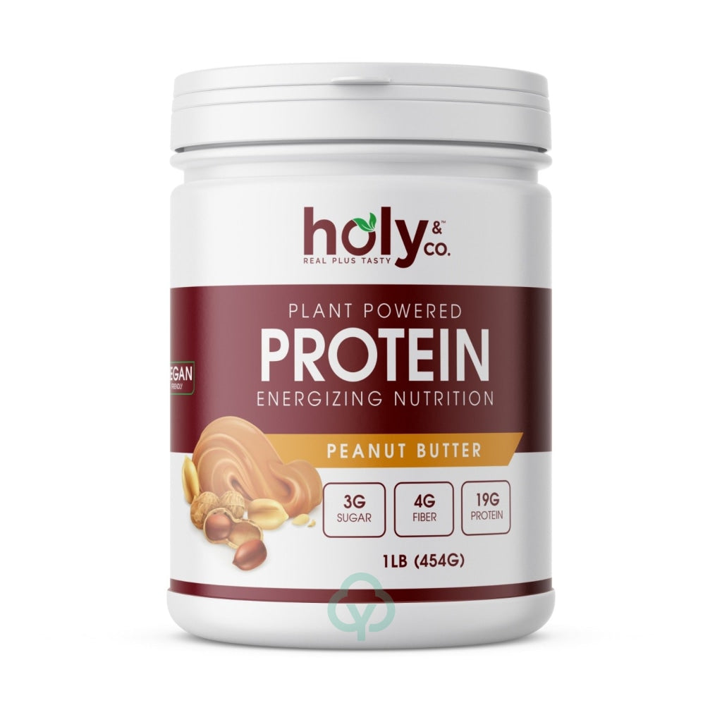 Holy And Co. Plant Based Protein Bcaa Amino Acid Powder Peanut Butter- Vegan 1 Lb (16 Oz)