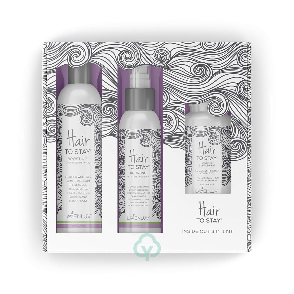 Lavenluv Hair To Stay Care Set - 3 Piece Kit Loss Shampoo