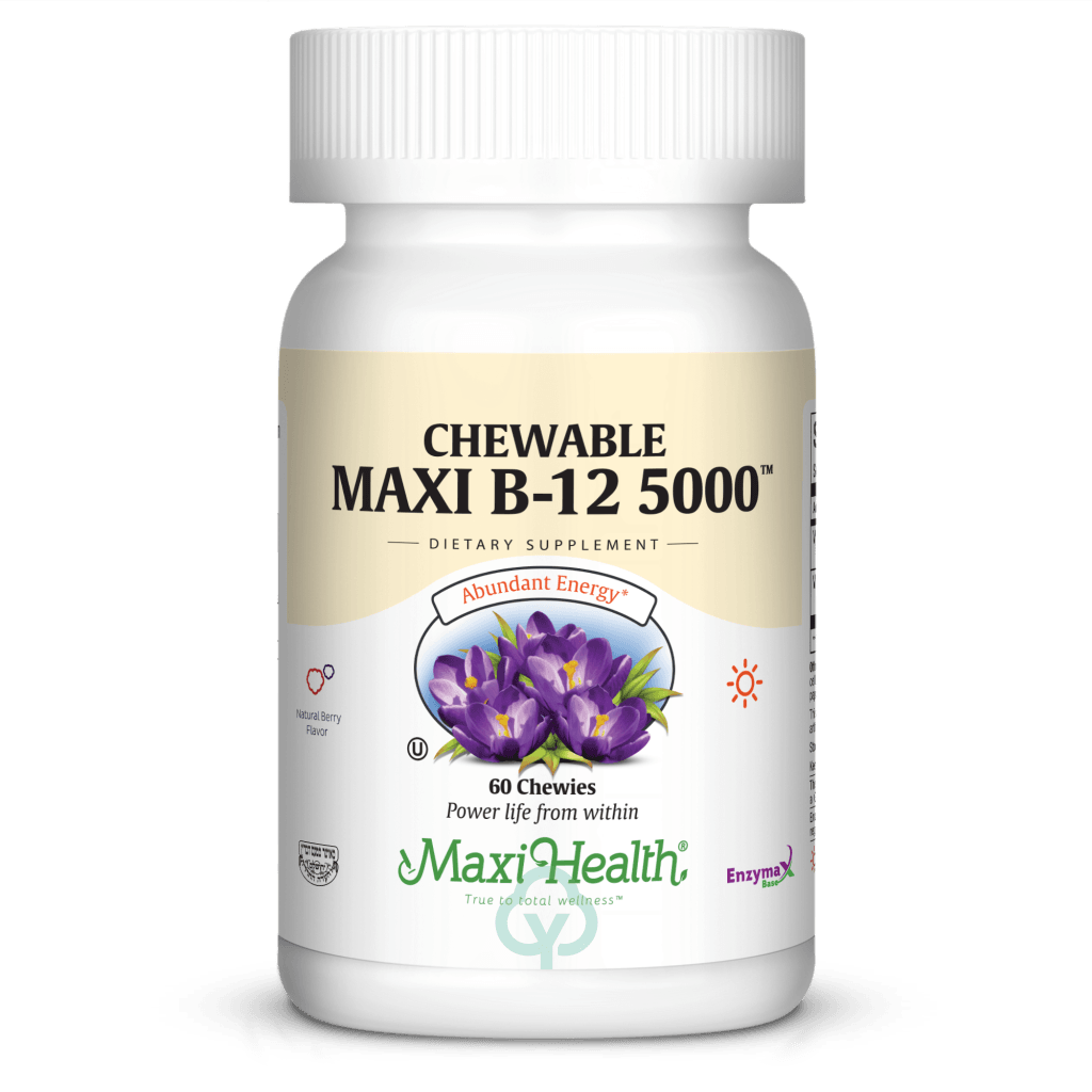 Maxi Health Chewable B12 5000 60 Chews Abundant Energy