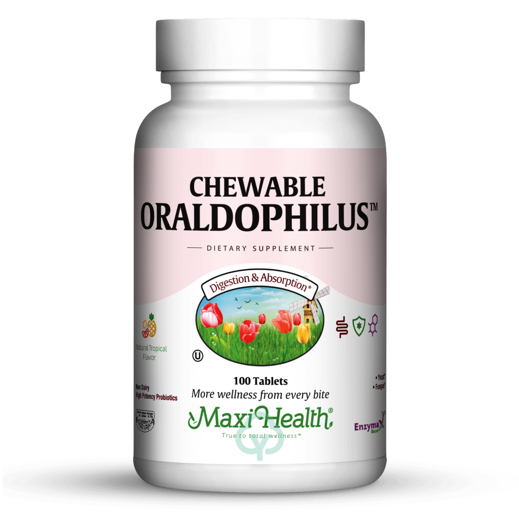 Maxi Health Chewable Oraldophilus 100 Chews Digestion & Absorption